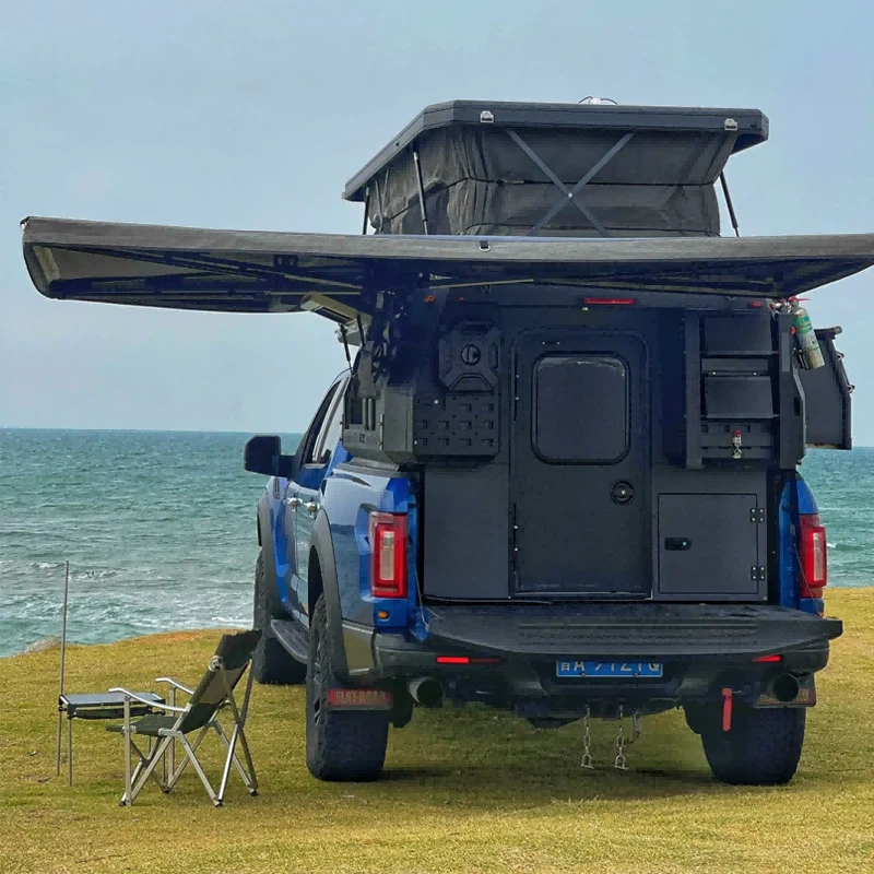 Tsev Neeg 4 x 4 caravan pupav camper nyuaj sab saum toj rau kev mus ncig